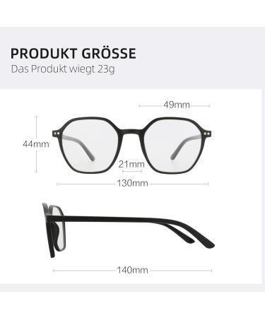 ZENOTTIC Blue Light Blocking Glasses - Hexagonal Anti-Blue Ray Eyeglasses for Men & Women | Computer Glasses 1.5x - Buy Online on GoSupps.com