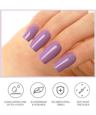 Semi Cured Gel Nail Strips - Purple Semi Cured Nail Wraps - Soft Self-Adhesive Gel Nail Stickers with Nail File Stick - Waterproof French Gel Nall Wrap Stickers with UV Light (Purple) - Buy Online on GoSupps.com