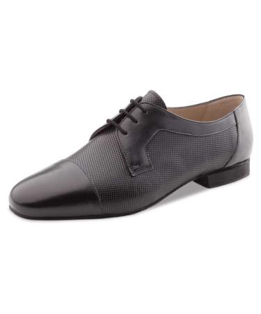 Werner Kern Men's Dance Shoes 28049 - Leather Black - Normal - 1.5 cm Micro-Heel - Made in Italy 46 EU Black