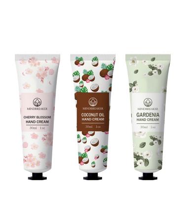 Hand Cream Set for Dry Cracked Hands Natural Scented Moisturizing Lotion | Cherry Blossom Coconut Oil & Gardenia Gift Set - Buy Online on GoSupps.com