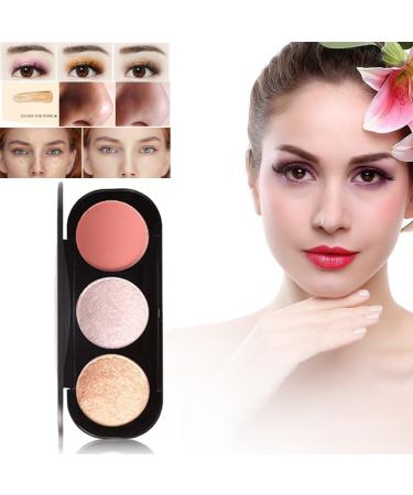 FOCALLURE 3 Types 3 Colors Blush Highlighter Bronzer Palette Contour Shadow Powder Face Mankeup(3) - Buy Online on GoSupps.com