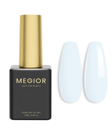 MEGIOR Baby Blue Gel Nail Polish 15ml Light Blue Gel Polish 1PCS Soak Off UV LED Nail Gel Polish for Nail Art Manicure Salon DIY Home for Women Girls Nails