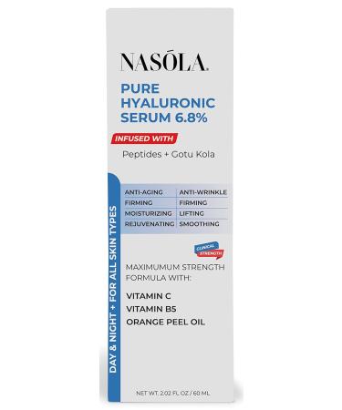 6.8% Pure Hyaluronic Acid Serum - Hydrating Face Moisturizer with Vitamin B5 C & Orange Peel Oil for Youthful Glow - 2.02 Oz - Buy Online on GoSupps.com