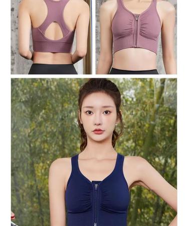 XWSM Women's Sport Bras with Zipper | Wirefree Adjustable Yoga & Workout Top - Full Support Daily Leisure Small Black - Buy Online on GoSupps.com