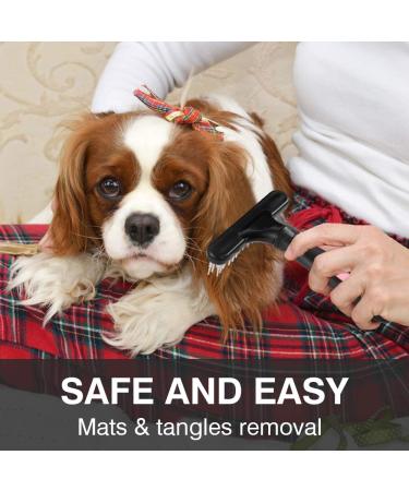 Double Row Pins Pet Grooming Rake for Dogs and Cats - Shedding and Dematting Undercoat Comb - Safe Deshedding Brush - Pink - Buy Online on GoSupps.com