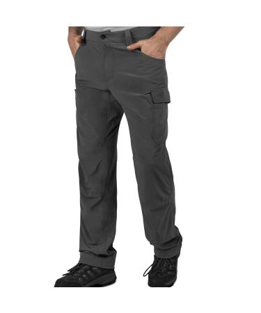 KastKing Wind Crest Fishing Hiking Pants, Water Repellent Lightweight Mens Travel Climbing Pants, UPF 50+ Stretch Material Stone Grey 32W x 30L