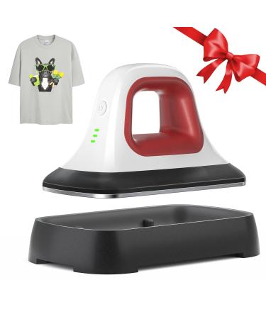 Heat Press - 7 x 3.8 Heat Press Machines for T Shirts Shoes Bags Hats and HTV Vinyl Projects & Portable Easy Iron Press Machine for Heating Transfer Red