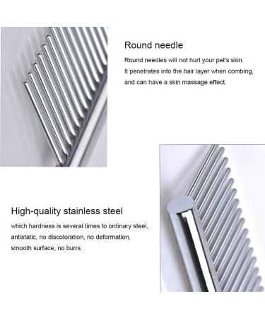 Premium 7.5 Inch Pet Steel Comb - Stainless Steel Teeth & Rounded Ends for Cat & Dog Knot Removal | Ideal Grooming Tool for Poodles & Deshedding - Buy Online on GoSupps.com