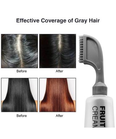 Natural Plant Extract Hair Dye Essence - Chestnut Brown Fruit Essence Hair Dyeing Comb for All Hair Types - Instant & Easy Application - Buy Online on GoSupps.com