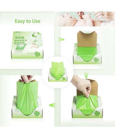 Eco-Friendly Baby Disposable Diaper Bags - Compostable & Biodegradable with Easy-Tie Handles (400 Pieces) | Perfect for Organic Waste Disposal - Buy Online on GoSupps.com