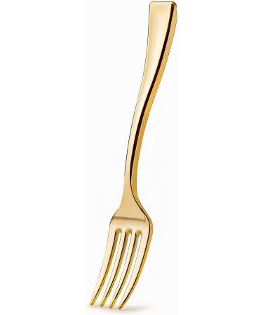 80 Count Plastic Mini Gold Tasting Forks - Perfect for Appetizers, Desserts, and Cocktails - Posh Setting Gold Forks (4 inch) - Buy Online on GoSupps.com