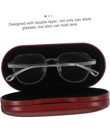 Homsfou Travel Bag Set - Portable Sunglasses & Contact Lens Case - Double Glasses Holder - Compact Red PU Design for Easy Travel - Buy Online on GoSupps.com