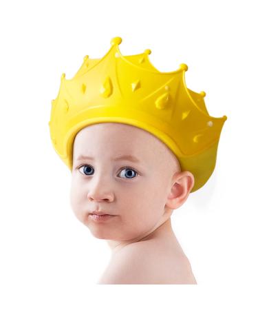 Baby Shower Cap Waterproof Shampoo hat for Children Toddler Girls Boys Protect ears eyes.Adjustable Silicone Bathing Crown.