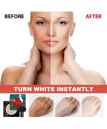 YUECI CC Cream - Mushroom Head BB Cream & Air Cushion Foundation for Perfect Coverage & Moisturizing - Lightweight Makeup 1G #02 - Buy Online on GoSupps.com