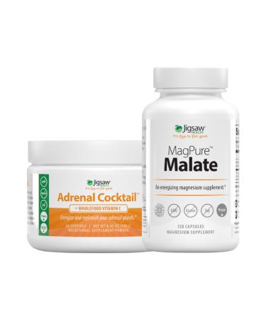 Jigsaw Health Bundle | Adrenal Cocktail 60 Servings (Jar) and MagPure Malate 120 Capsules