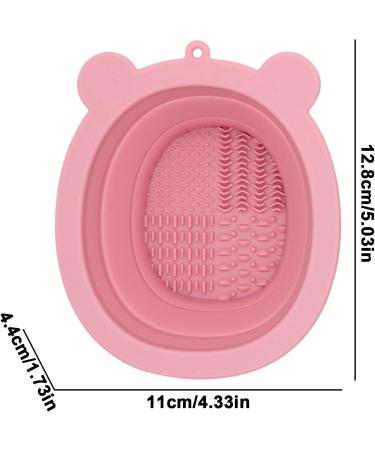 Youpo Silicone Make Up Brush Cleaning Mat Bear-shaped Brush Cleaning Pad Makeup Brush Cleaner Cleaning Pad And Scrubber Cleaning Tool For Brushes Sponges Pink Color - Buy Online on GoSupps.com