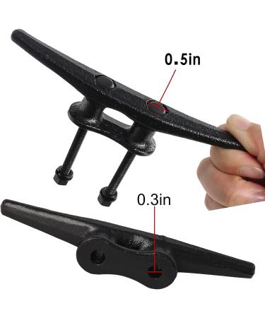 VEITHI 6-inch Boat Cleat - Electrophoretic Coated Black Dock Cleats (4 Pack) - Ideal Cleat Hook for Boat Docks, Decks, Piers - Hardware Included - Buy Online on GoSupps.com