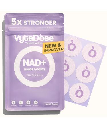 Premium High Dose NAD+ Patches for Women and Men 5X Stronger - A New Kind of NAD+ Patch for Daily Energy & Focus Wellness Patches - Water Resistant Vegan Extra Strong 30 pack 1 Months Supply