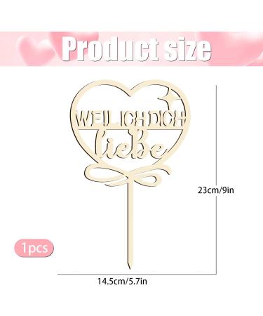 Because I Love You Cake Topper - Wooden Birthday Anniversary & Valentine's Day Decoration | Perfect Gift Ideas - Buy Online on GoSupps.com