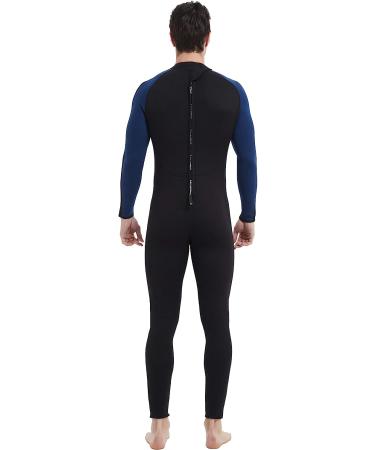 Men's Lemorecn Neoprene Wetsuit 3/2mm & 5/4mm Full Body Diving Suit | Black+Blue XXL - Buy Online on GoSupps.com