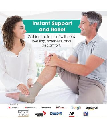 Modvel Foot & Ankle Brace Socks - Compression Support for Sprains Tendonitis & Arthritis | Unisex Ankle Sleeve for Sports & Recovery - Buy Online on GoSupps.com