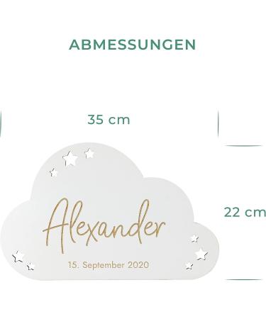 LAUBLUST LED Night Light for Baby - Cloud Design White | Personalized Gift for Birth & Baptism | Niers Series - Buy Online on GoSupps.com