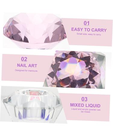 POPETPOP 1pc Nail Art Crystal Cup Nail Powder Dish Nail Dappen Dish Glass Containers with Lids Nail Monomer Liquid Bowl Nail Art Stand Nail Art Liquid Cup White Crystal Acrylic Cup Bowl 5.5x5.5cm Pink - Buy Online on GoSupps.com