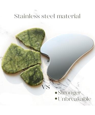 Stainless Steel Gua Sha Tool - Heart Shape Facial Massage Device for Contouring & Slimmer Face - Buy Online on GoSupps.com