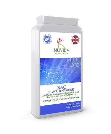 N-Acetyl-Cysteine 600mg - 120 NAC Capsules - Vegan and Vegetarian Friendly Amino Acid NAC Supplement 600mg- Allergen Free Capsules