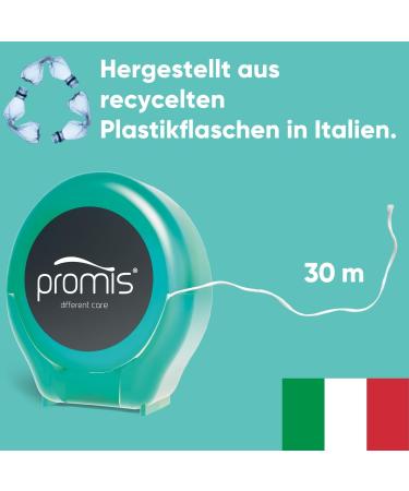 Promis Dental Floss - Eco-Friendly Clinically Tested Vegan & Fluoride Free | Gentle Care with Essential Oils - Lake Green - Buy Online on GoSupps.com