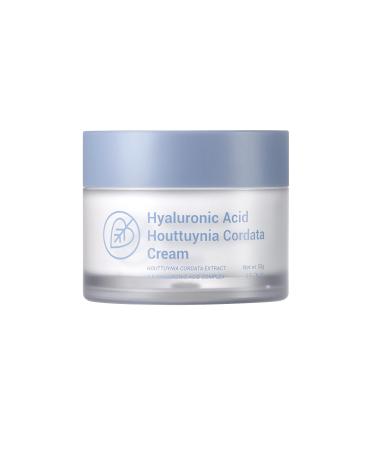 esfolio Made in Korea Hyaluronic Acid Houttuynia Cordata Cream 1.76 OZ Lightweight Moisturizing Face Cream with Plant Extracts Soft Refreshing and Balancing Formula for Healthy-Looking Skin