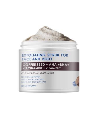 KP Bump Eraser Body Scrub Coffee Scrub with AHA BHA Exfoliating Body Scrub Ingrown Hair Treatment for Bikini Area Body Exfoliator Exfoliant for Chicken Skin Strawberry Treatment Body Scrub