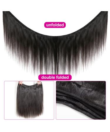 Younsolo Brazilian Virgin Straight Hair 3 Bundles 22 24 26 Inch | 100% Unprocessed Natural Black Human Hair Extensions - Buy Online on GoSupps.com