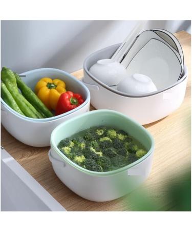GAOWINLY Fruit Plates Multifunctional Drain Basket Kitchen Double Water Filter Vegetable Basket Living Room Household Coffee Table Fruit Plate for Kitchen Countertop(Gray) - Buy Online on GoSupps.com