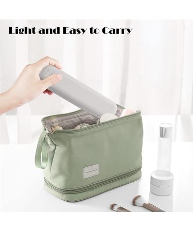 Qetlavee Portable Cosmetic Bag Set | Makeup Brush Holder & Sponge Organizer for Travel | Light Gray Makeup Storage Solutions - Buy Online on GoSupps.com