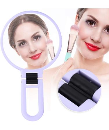 5X Magnifying Makeup Mirror Folding Adjustable Cosmetic Mirror Travel Portable Makeup Mirror (Purple) - Buy Online on GoSupps.com
