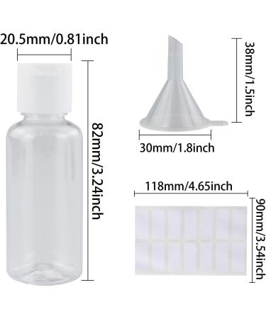 ZCYKJ 20 Sets 30ml Plastic Bottles Empty Travel Bottles Clear Refillable Plastic Travel Bottles for Liquids Flip Cap Bottles with 4 Pcs Small Funnel and 4 pcs Labels for Travel or Cosmetic - Buy Online on GoSupps.com