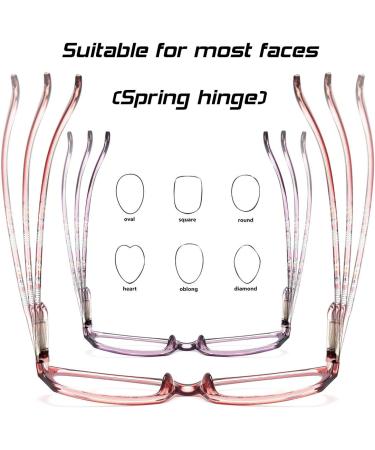Blue Light Blocking Reading Glasses 2 Pack for Women - Computer Readers with Magnification 3.5x - Red+purple Frames - Spring Hinge Eyeglasses - Buy Online on GoSupps.com