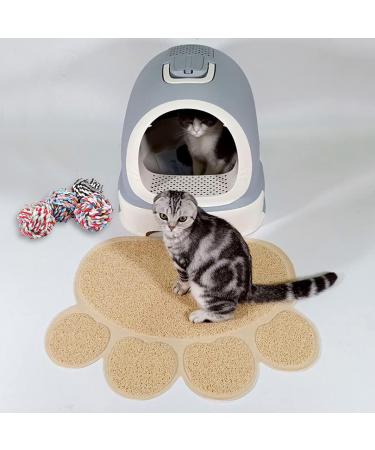 ExeQianming Pet Mat - Claw Shape Feeding Mat for Dogs | 30x37 cm Beige - Perfect for Eating & Drinking - International Shipping Available - Buy Online on GoSupps.com