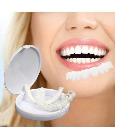 1 Pair Fake Dentures Perfect Smile, Temporary Tooth False Tooth Removable Dentures Top and Bottom, Dental Veneer, Dental Veneer Alternatives to Teeth Whitening
