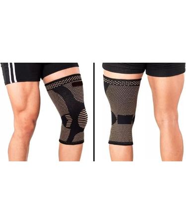 Elastic Knitted Knee Brace Sleeve - Breathable Support for Cycling Volleyball & Dancing | Unisex Knee Pads for Men Women & Kids - L Letter Printed Type - Buy Online on GoSupps.com