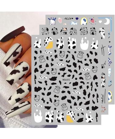 Women Stylish DIY 3D Slider Nail Art Decoration Manicure Tool Cow Butterfly-shape Pattern Nail Sticker(01) Style1 - Buy Online on GoSupps.com