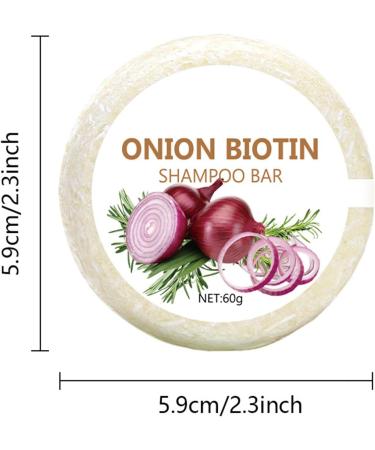 Onion Biotin Shampoo Bar 60 g onion rosemary shampoo deep cleansing and hydration hydration deep cleansing onion solid hair soap for all hair types - Buy Online on GoSupps.com