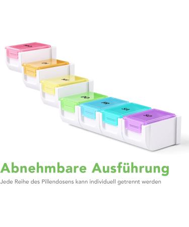 7-Day Rainbow Pill Organizer - Weekly Medication Box & Tablet Storage for Easy Management - Buy Online on GoSupps.com