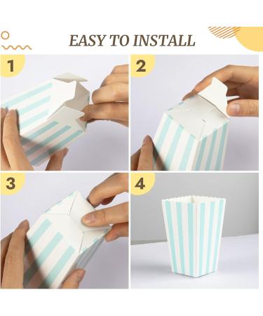 ISKYBOB 24 Pack Mini Striped Popcorn Boxes Containers Paper Popcorn Chicken Bags for Carnival Party Movie (Black) - Buy Online on GoSupps.com