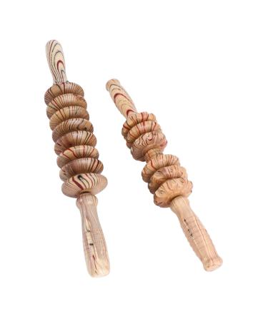 Healeved 2st massage device massage roller made of massage of wood tools muscle roller massage device Hand massage roller muscle roller Massage tab Handy fitness fascia wooden