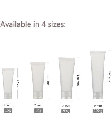 Zeoabsy 12pcs 100ml Transparent Frosted Soft Tubes - Hinge Lock Plastic Bottles for Cosmetics Gels & Creams - Ideal Travel Containers - Buy Online on GoSupps.com