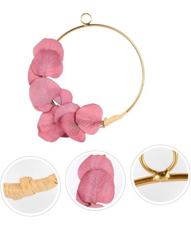 Cabilock Wrought Iron Gate Hanging Wreath Emblems Simulation Garland Hanging Garland Wall Decoration Door Rosy 20x20cm - Buy Online on GoSupps.com