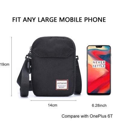 Mini Crossbody Shoulder Bag | Unisex Mini Messenger Satchel in Black - Buy Online on GoSupps.com
