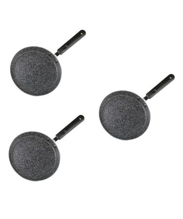 Milisten 3 Pcs Nonstick Frying Pan Nonstick Omelette Pan Non Stick Grill Pan Induction Frying Pan Granite Stone Pan No Stick Pan Maifan Stone Cookware Egg Skillet Metal Steak Ceramics 38x22.5x2cmx3pcs Blackx3pcs